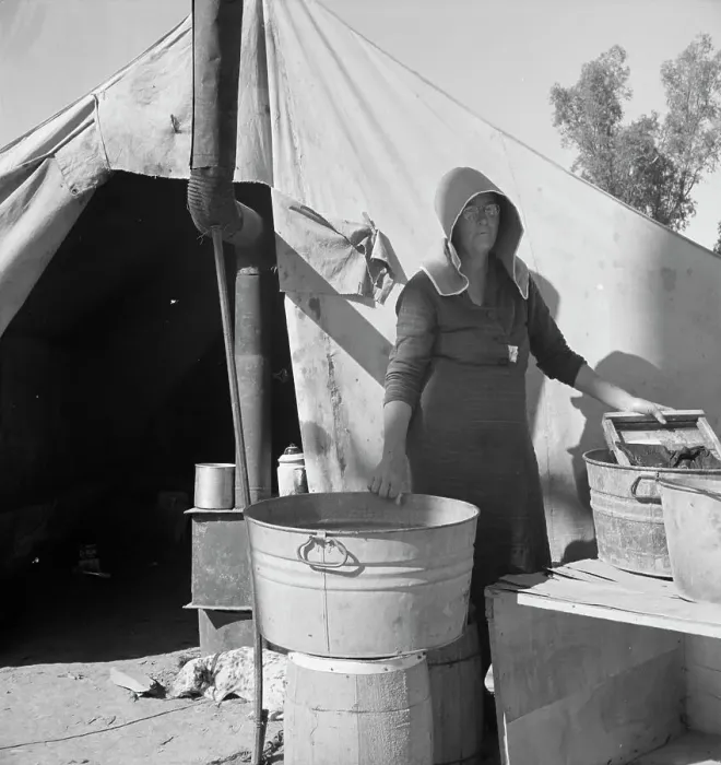 Framed Print : Texas woman in carrot pullers camp, Imperial Valley, California, 1939. Creator: Dorothea Lange Framed Print : Texas woman in carrot pullers camp, Imperial Valley, California, 1939. Creator: Dorothea Lange
