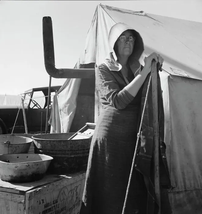 Framed Print : Texas woman in carrot pullers camp, Imperial Valley, California, 1939. Creator: Dorothea Lange Framed Print : Texas woman in carrot pullers camp, Imperial Valley, California, 1939. Creator: Dorothea Lange
