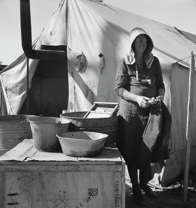 Framed Print : Texas woman in carrot pullers camp, Imperial Valley, California, 1939. Creator: Dorothea Lange Framed Print : Texas woman in carrot pullers camp, Imperial Valley, California, 1939. Creator: Dorothea Lange