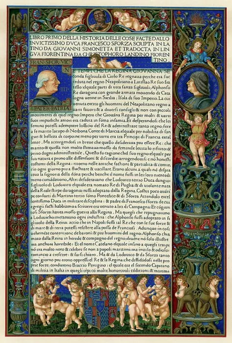 Framed Print : Text page with portraits of Francesco Sforza, 1490 Framed Print : Text page with portraits of Francesco Sforza, 1490