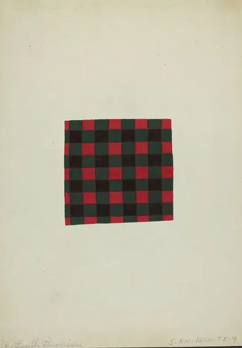 Framed Print : Textile, c. 1938. Creator: Lucille Lacoursiere Framed Print : Textile, c. 1938. Creator: Lucille Lacoursiere