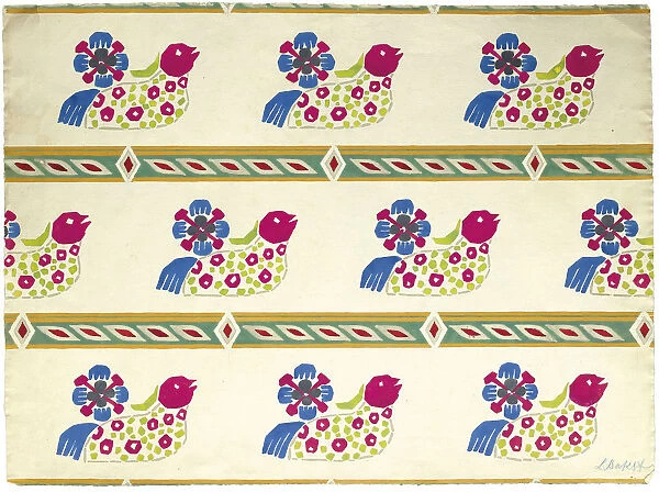 Textile design, Early 20th cen Creator: Bakst, Leon (1866-1924)