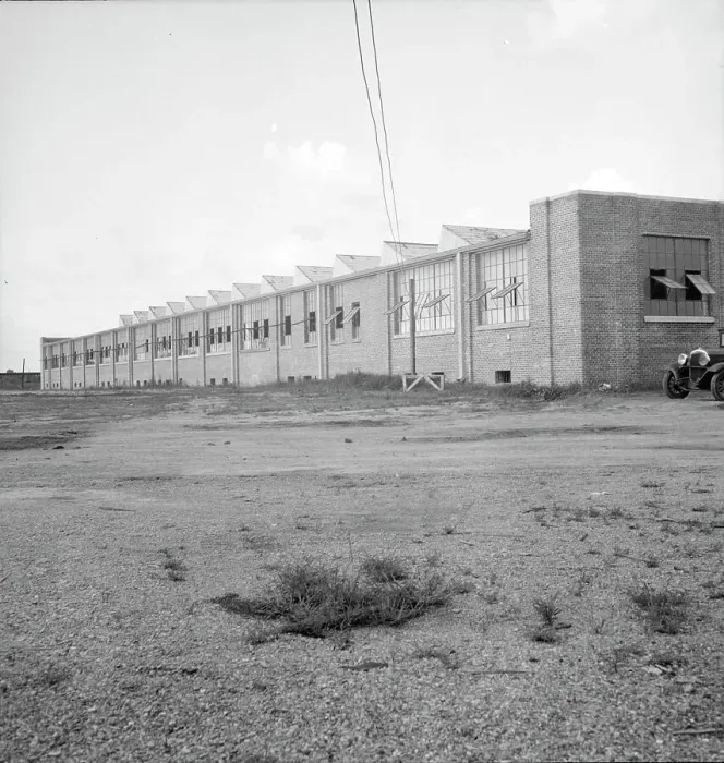 Framed Print : Textile factory built by Work Projects Administration (WPA), Brookhaven, Mississippi, 1936. Creator: Dorothea Lange Framed Print : Textile factory built by Work Projects Administration (WPA), Brookhaven, Mississippi, 1936. Creator: Dorothea Lange