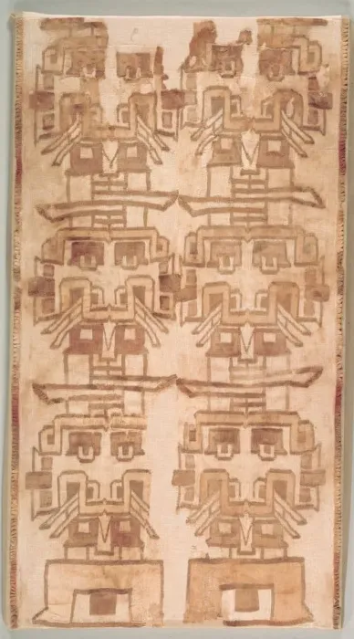 Framed Print : Two Textile Fragment with Fanged Heads, 500-200 BC. Creator: Unknown Framed Print : Two Textile Fragment with Fanged Heads, 500-200 BC. Creator: Unknown