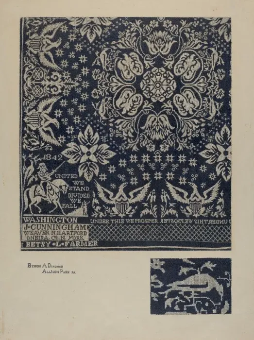 Framed Print : Textile of George Washington, 1935 / 1942. Creator: Esther Hansen Framed Print : Textile of George Washington, 1935 / 1942. Creator: Esther Hansen