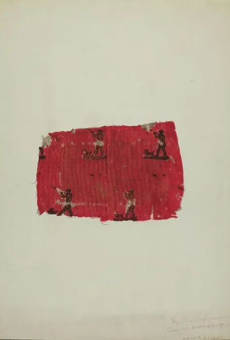Framed Print : Textile - Piece of Old Quilted Cloth, c. 1939. Creator: Lucille Lacoursiere