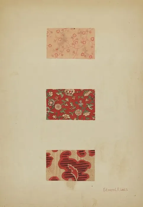Framed Print : Textile Samples, c. 1938. Creator: Edmond Lorts Framed Print : Textile Samples, c. 1938. Creator: Edmond Lorts
