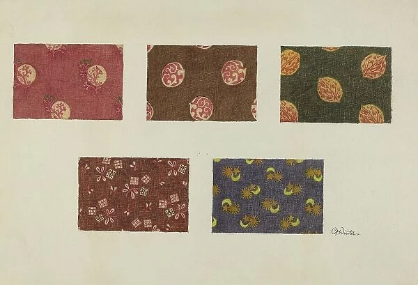 Textile Swatches, c. 1939. Creator: Charlotte Winter