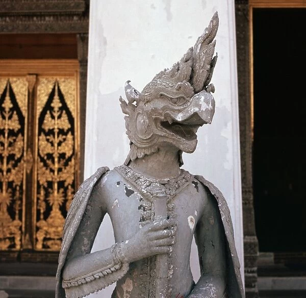 Thai temple guardian at a temple doorway