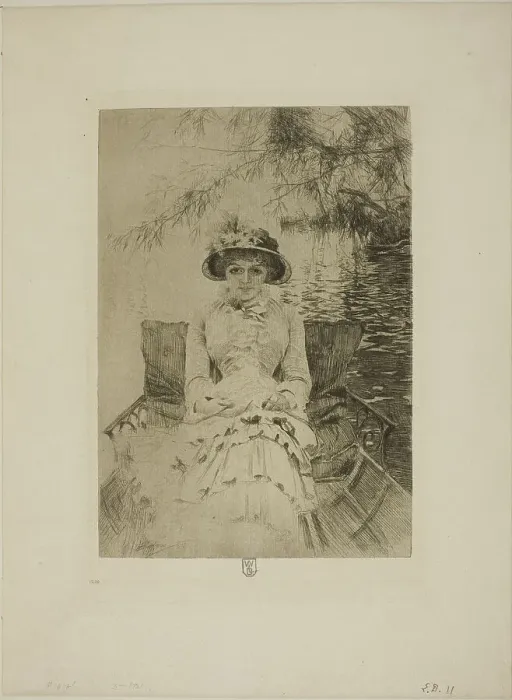 Framed Print : On the Thames, 1883. Creator: Anders Leonard Zorn Framed Print : On the Thames, 1883. Creator: Anders Leonard Zorn