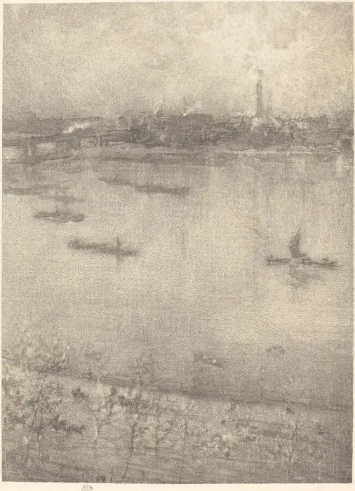 Framed Print : The Thames, 1896. Creator: James Abbott McNeill Whistler Framed Print : The Thames, 1896. Creator: James Abbott McNeill Whistler