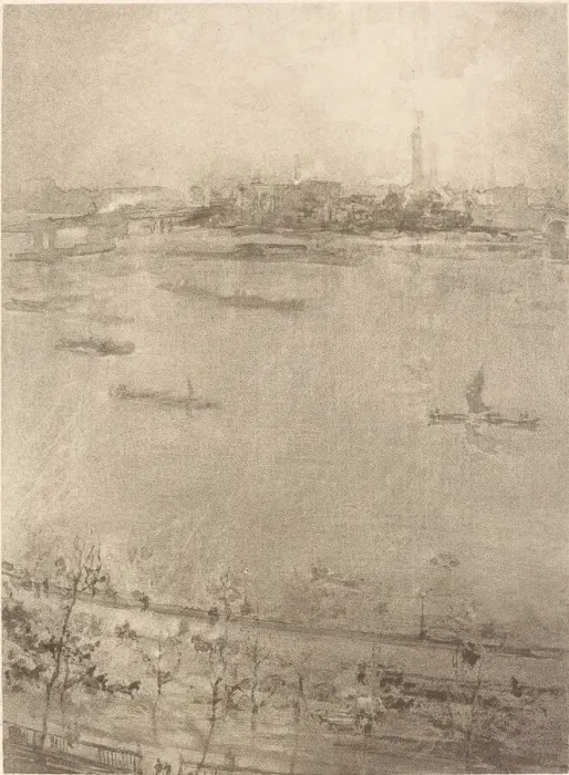 Framed Print : The Thames, 1896. Creator: James Abbott McNeill Whistler Framed Print : The Thames, 1896. Creator: James Abbott McNeill Whistler