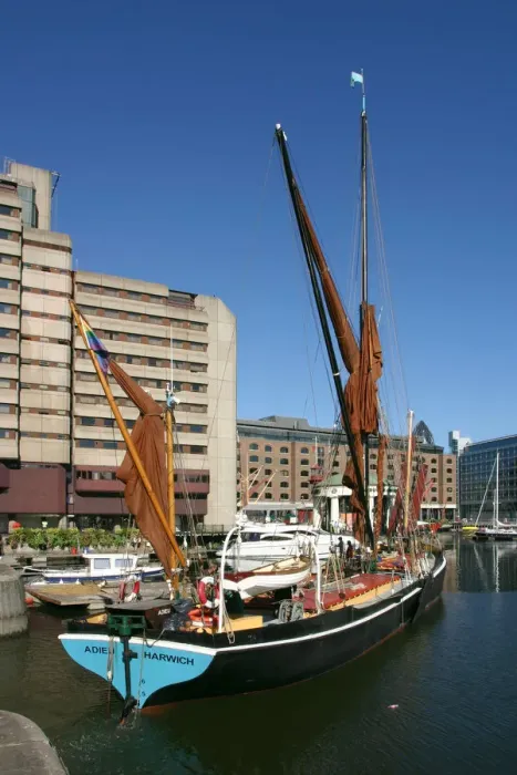 Framed Print : Thames barge in St Katherines Dock, London Framed Print : Thames barge in St Katherines Dock, London