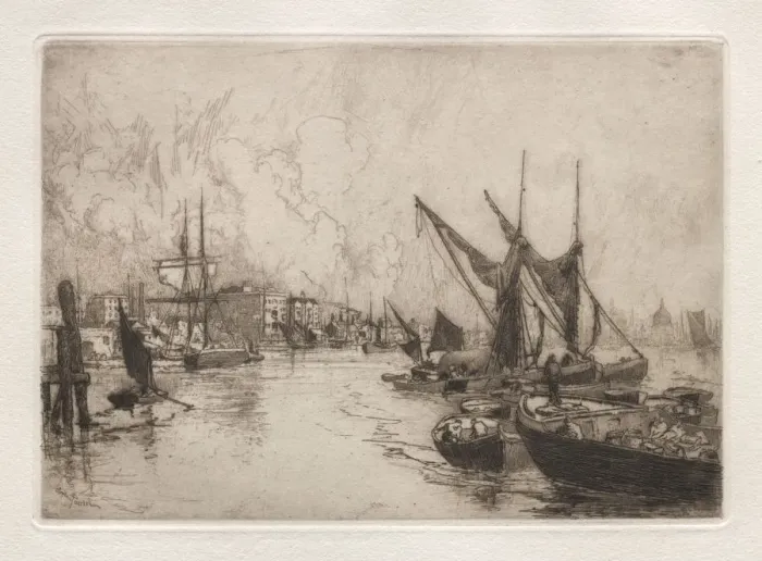 Framed Print : On the Thames (Canterbury, Eng. Aug. 1884. ), 1884. Creator: Stephen Parrish (American, 1846-1938) Framed Print : On the Thames (Canterbury, Eng. Aug. 1884. ), 1884. Creator: Stephen Parrish (American, 1846-1938)