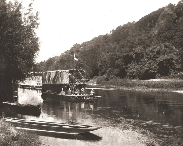 Framed Print : The Thames under Cliveden Wood, Berkshire, 1894. Creator: Unknown Framed Print : The Thames under Cliveden Wood, Berkshire, 1894. Creator: Unknown