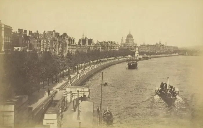Framed Print : Thames Embankment, 1850-1900. Creator: Unknown Framed Print : Thames Embankment, 1850-1900. Creator: Unknown