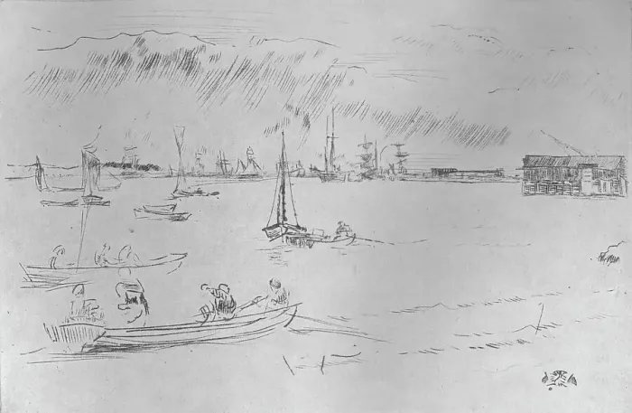 Framed Print : The Thames Towards Erith, c1877, (1904). Artist: James Abbott McNeill Whistler Framed Print : The Thames Towards Erith, c1877, (1904). Artist: James Abbott McNeill Whistler