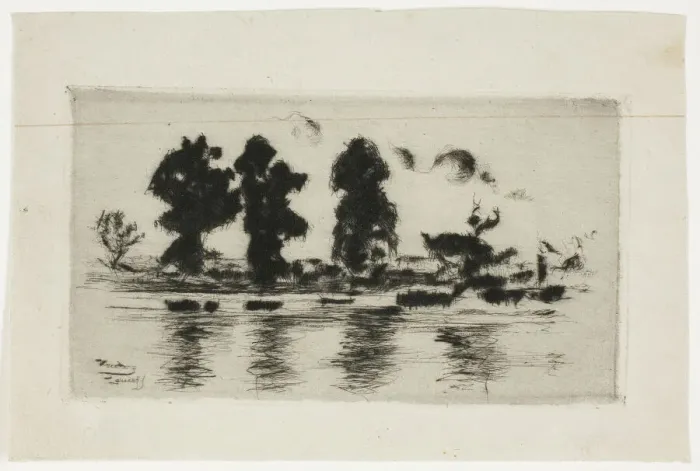 Framed Print : The Thames, Evening, 1897. Creator: Theodore Roussel Framed Print : The Thames, Evening, 1897. Creator: Theodore Roussel