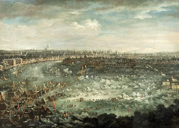 The Thames During the Great Frost of 1739. Artist: Jan Griffier II