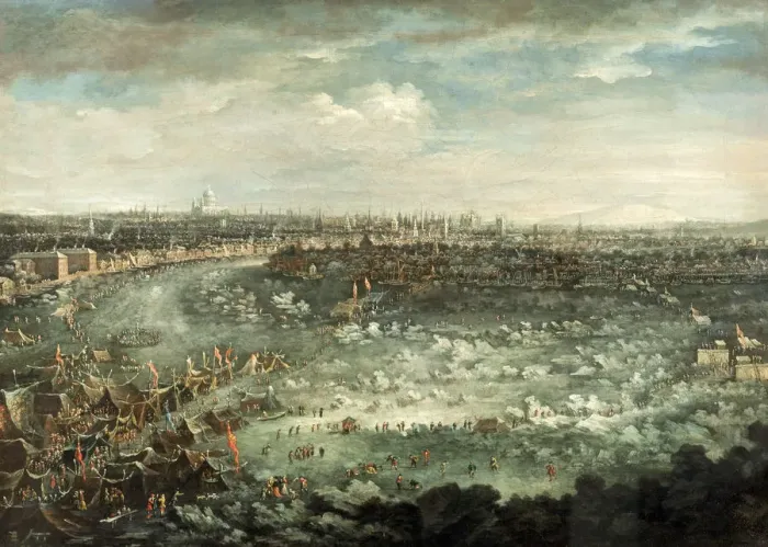 Framed Print : The Thames During the Great Frost of 1739. Artist: Jan Griffier II Framed Print : The Thames During the Great Frost of 1739. Artist: Jan Griffier II