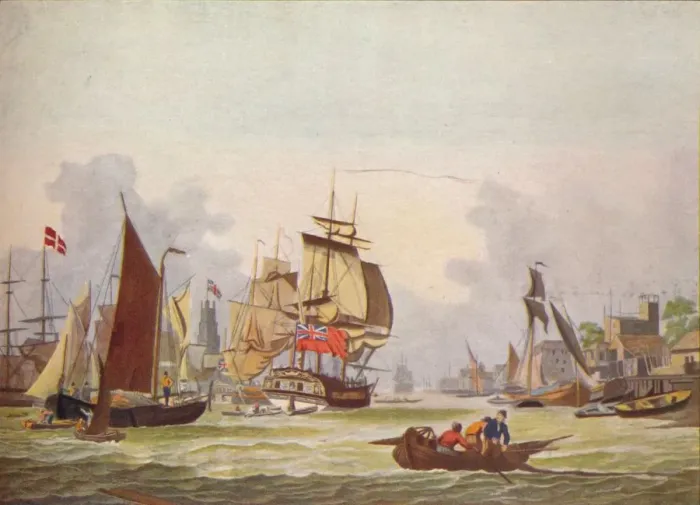 Framed Print : The Thames at Limehouse, c1780. Artist: Johann Ziegler Framed Print : The Thames at Limehouse, c1780. Artist: Johann Ziegler