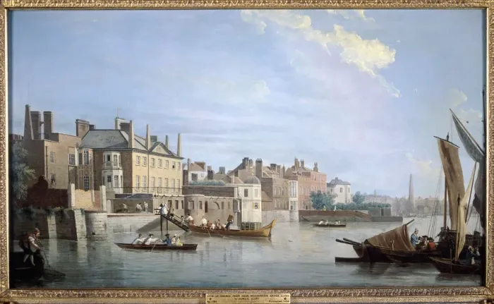 Framed Print : The Thames with Montagu House, from near Westminster Bridge, London, 1749. Artist Framed Print : The Thames with Montagu House, from near Westminster Bridge, London, 1749. Artist