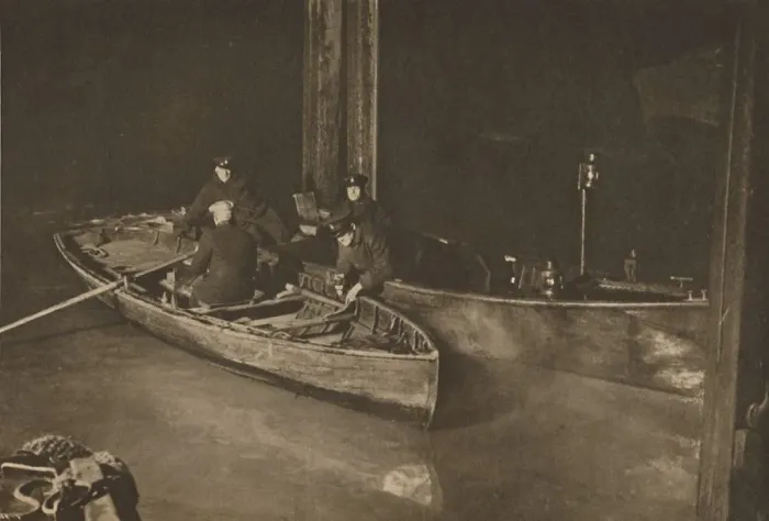 Framed Print : Thames Police on the Night Patrol Which Guards The Safety of the River, c1935. Creator: Unknown Framed Print : Thames Police on the Night Patrol Which Guards The Safety of the River, c1935. Creator: Unknown