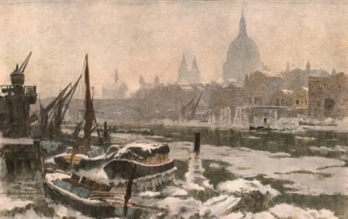 Framed Print : The Thames: A Severe Winter, (c1900). Creator: Unknown Framed Print : The Thames: A Severe Winter, (c1900). Creator: Unknown