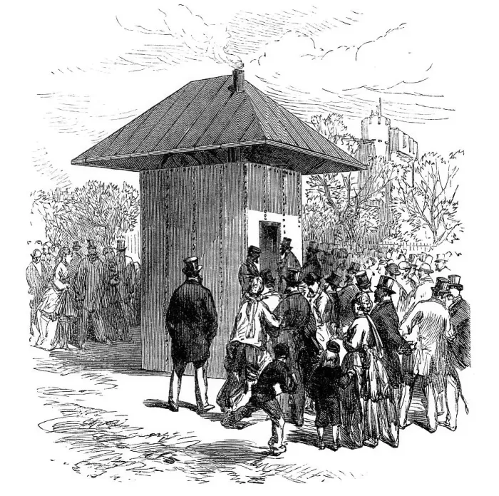 Framed Print : The Thames Subway at Tower-Hill: entrance to tunnel, 1870. Creator: Unknown Framed Print : The Thames Subway at Tower-Hill: entrance to tunnel, 1870. Creator: Unknown