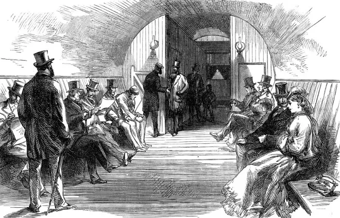 Framed Print : The Thames Subway at Tower-Hill: waiting-room, 1870. Creator: Unknown
