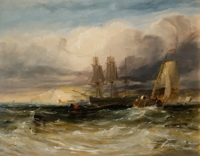 Framed Print : On The Thames - Tilbury Fort, 1840. Creator: George Hyde Chambers Framed Print : On The Thames - Tilbury Fort, 1840. Creator: George Hyde Chambers
