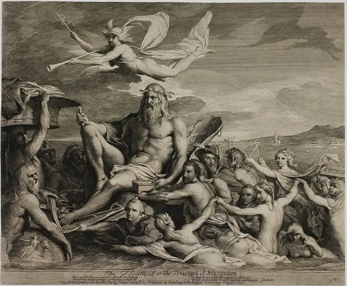 Framed Print : The Thames, or The Triumph of Navigation, 1791, published 1792. Creator: James Barry Framed Print : The Thames, or The Triumph of Navigation, 1791, published 1792. Creator: James Barry