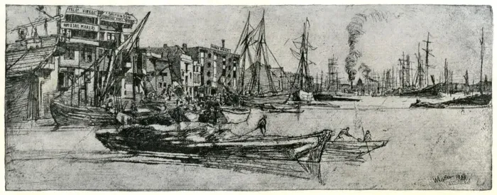 Framed Print : Thames Warehouse, 19th century (1904). Artist: James Abbott McNeill Whistler Framed Print : Thames Warehouse, 19th century (1904). Artist: James Abbott McNeill Whistler