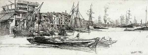 Thames Warehouses, 1859. Creator: James Abbott McNeill Whistler