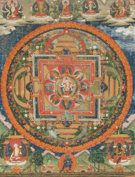 Framed Print : Thangka of Amoghapasa, 18th century. Creator: Tibetan culture Framed Print : Thangka of Amoghapasa, 18th century. Creator: Tibetan culture