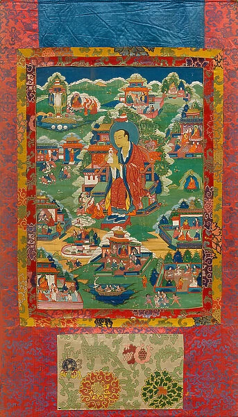 Thangka of Arhat Abheda, 19th century. Creator: Tibetan culture