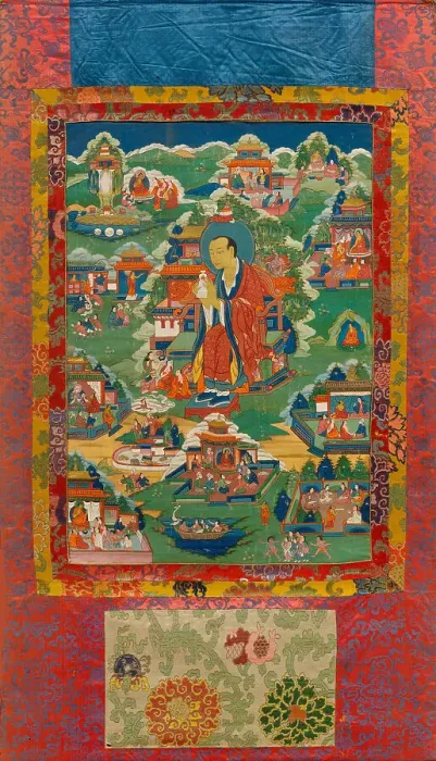 Framed Print : Thangka of Arhat Abheda, 19th century. Creator: Tibetan culture Framed Print : Thangka of Arhat Abheda, 19th century. Creator: Tibetan culture