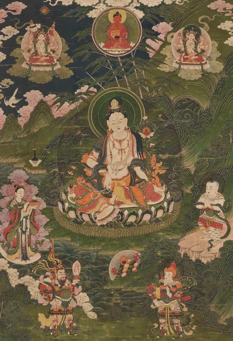 Framed Print : Thangka of the Avalokiteshvara, 18th century. Creator: Tibetan culture Framed Print : Thangka of the Avalokiteshvara, 18th century. Creator: Tibetan culture
