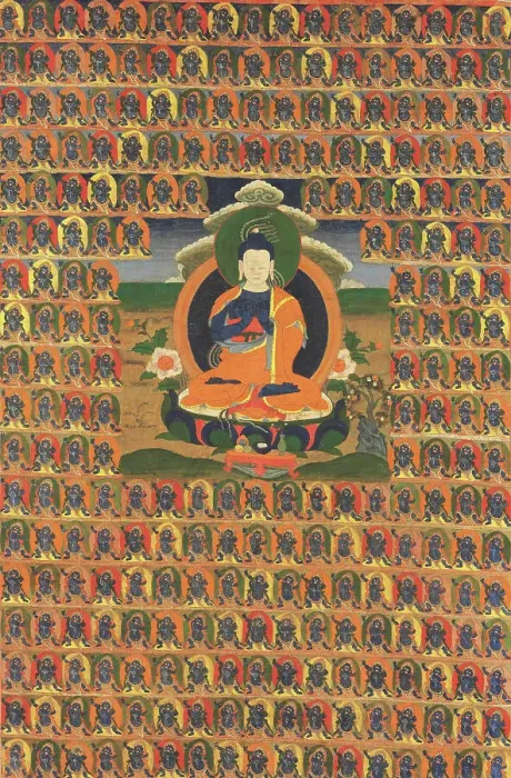 Framed Print : Thangka of Nagarjuna, 18th century. Creator: Tibetan culture Framed Print : Thangka of Nagarjuna, 18th century. Creator: Tibetan culture