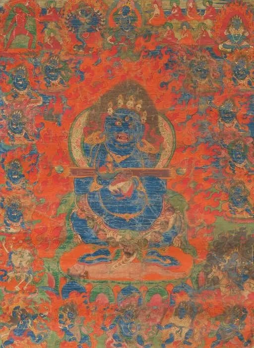 Framed Print : Thangka of Panjaranatha Mahakala (Gur Gonpo), 18th century. Creator: Tibetan culture Framed Print : Thangka of Panjaranatha Mahakala (Gur Gonpo), 18th century. Creator: Tibetan culture