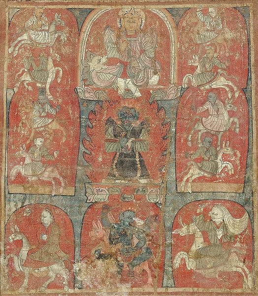 Thangka of Panjaranatha Mahakala (Gur Gonpo), 13th century. Creator: Tibetan culture