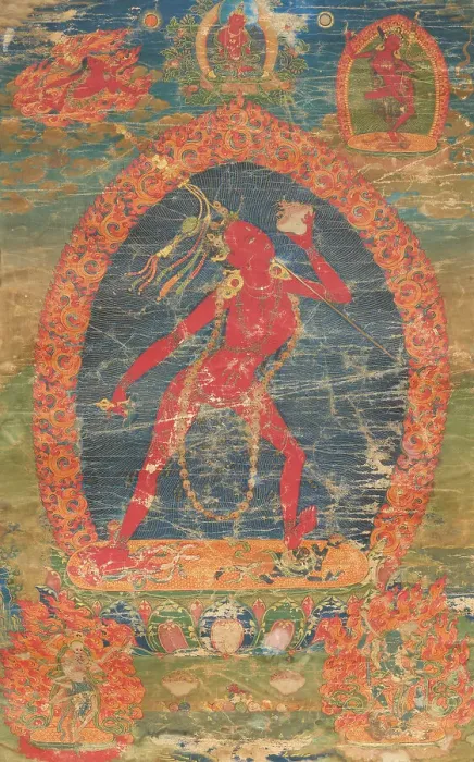 Framed Print : Thangka of Sarva Buddha Dakini, 18th century. Creator: Tibetan culture Framed Print : Thangka of Sarva Buddha Dakini, 18th century. Creator: Tibetan culture