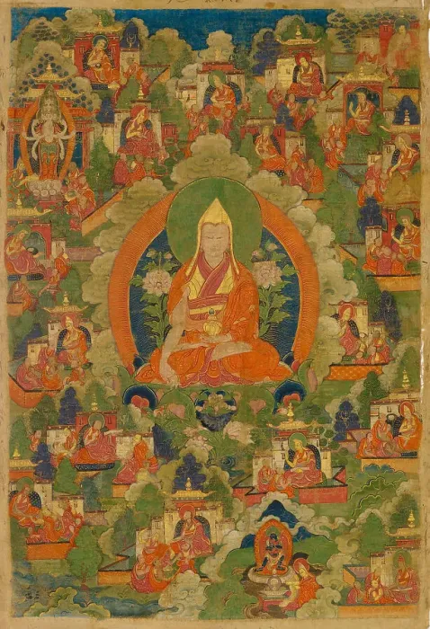 Framed Print : Thangka of Tsongkhapa, 18th century. Creator: Tibetan culture Framed Print : Thangka of Tsongkhapa, 18th century. Creator: Tibetan culture