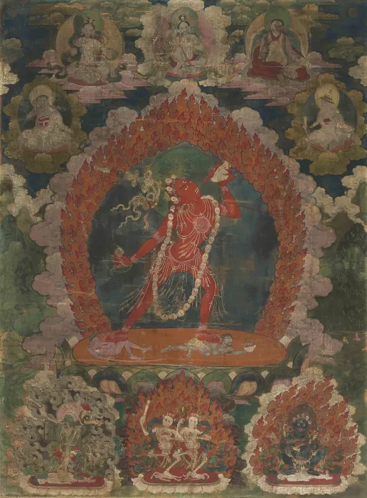 Framed Print : Thangka of Vajrayogini, End of 18th-early 19th century. Creator: Tibetan culture Framed Print : Thangka of Vajrayogini, End of 18th-early 19th century. Creator: Tibetan culture