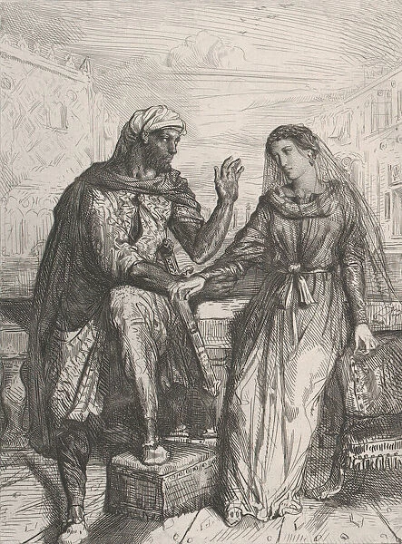 She thank d me: plate 2 from Othello (Act 1, Scene 3), 1844. Creator: Theodore Chasseriau