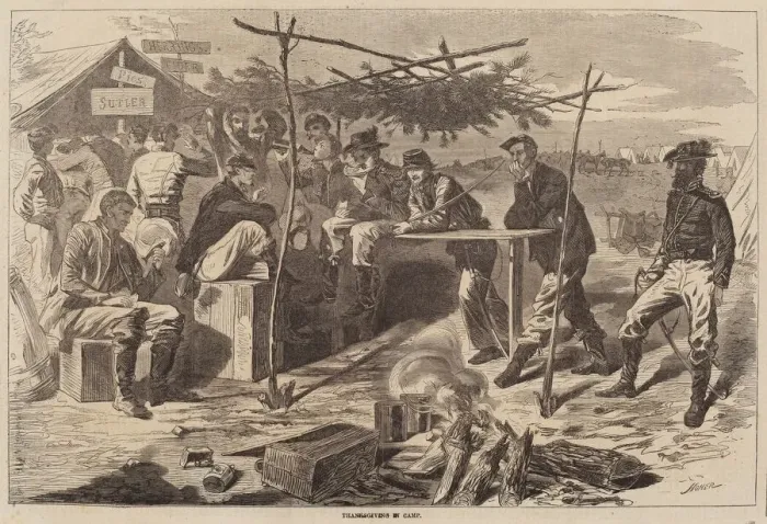 Framed Print : Thanksgiving in Camp, published 1862. Creator: Winslow Homer Framed Print : Thanksgiving in Camp, published 1862. Creator: Winslow Homer