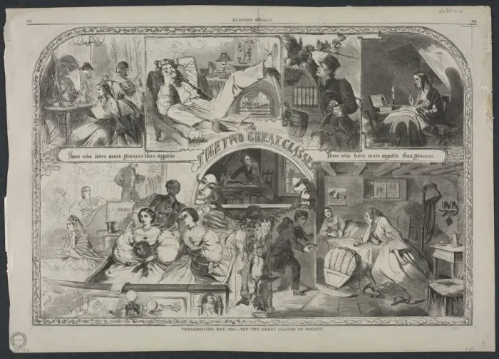 Framed Print : Thanksgiving Day, 1860 - The Two Great Classes of Society, 1860. Creator: Winslow Homer (American Framed Print : Thanksgiving Day, 1860 - The Two Great Classes of Society, 1860. Creator: Winslow Homer (American