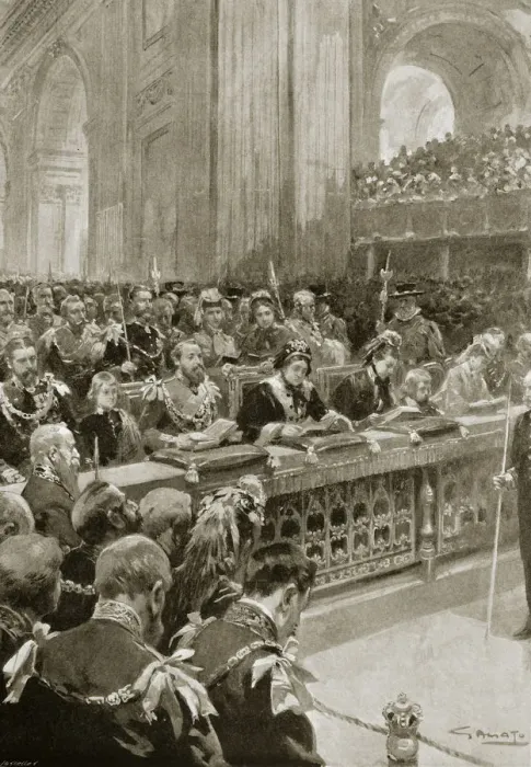 Framed Print : Thanksgiving service for the recovery of the Prince of Wales, 27 February 1872 (1901) Framed Print : Thanksgiving service for the recovery of the Prince of Wales, 27 February 1872 (1901)
