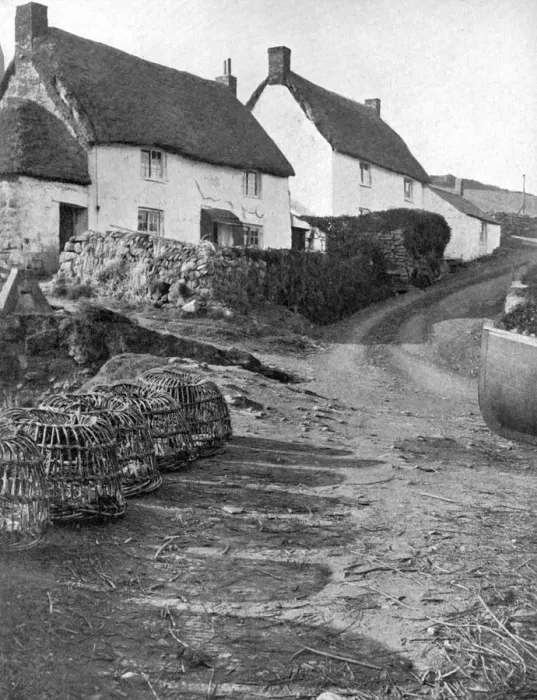 Framed Print : Thatched cottages in Cadgwith, Cornwall, 1924-1926. Artist: Underwood Framed Print : Thatched cottages in Cadgwith, Cornwall, 1924-1926. Artist: Underwood