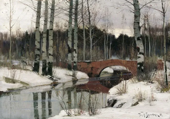 Framed Print : Thaw in Gatchina, 1897 Framed Print : Thaw in Gatchina, 1897